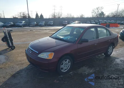 2002 Honda Civic Lx from USA, damaged, VIN 1HGES16562L035914